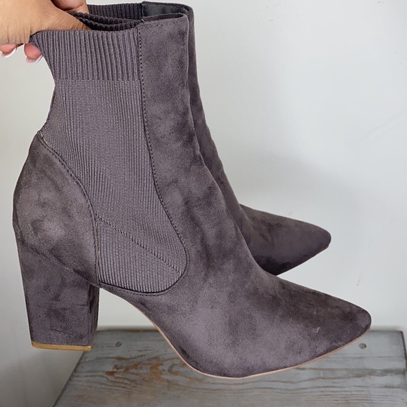 Steve Madden Rosalie Gray Sock Ankle Booties Size 11 - Picture 10 of 13